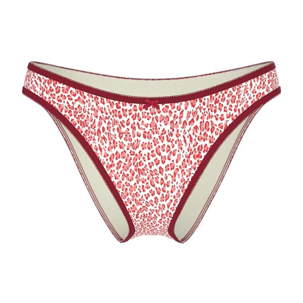 PINK By Frankies Bikinis Red Leopard Print Bikini
